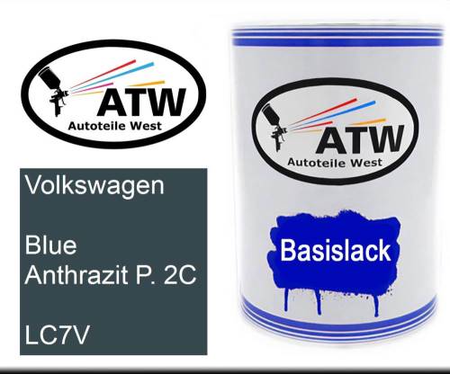 Volkswagen, Blue Anthrazit P. 2C, LC7V: 500ml Lackdose, von ATW Autoteile West.